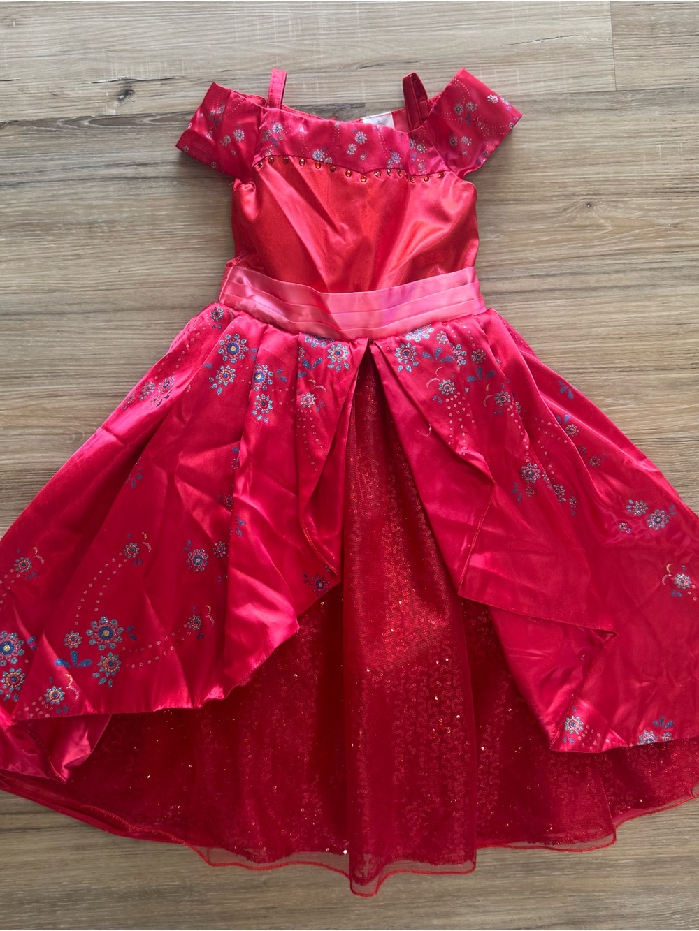 Disney Store Castle Collection Elena of Avalor Red Satin Dress Size Age 4